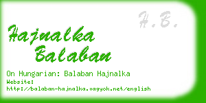 hajnalka balaban business card